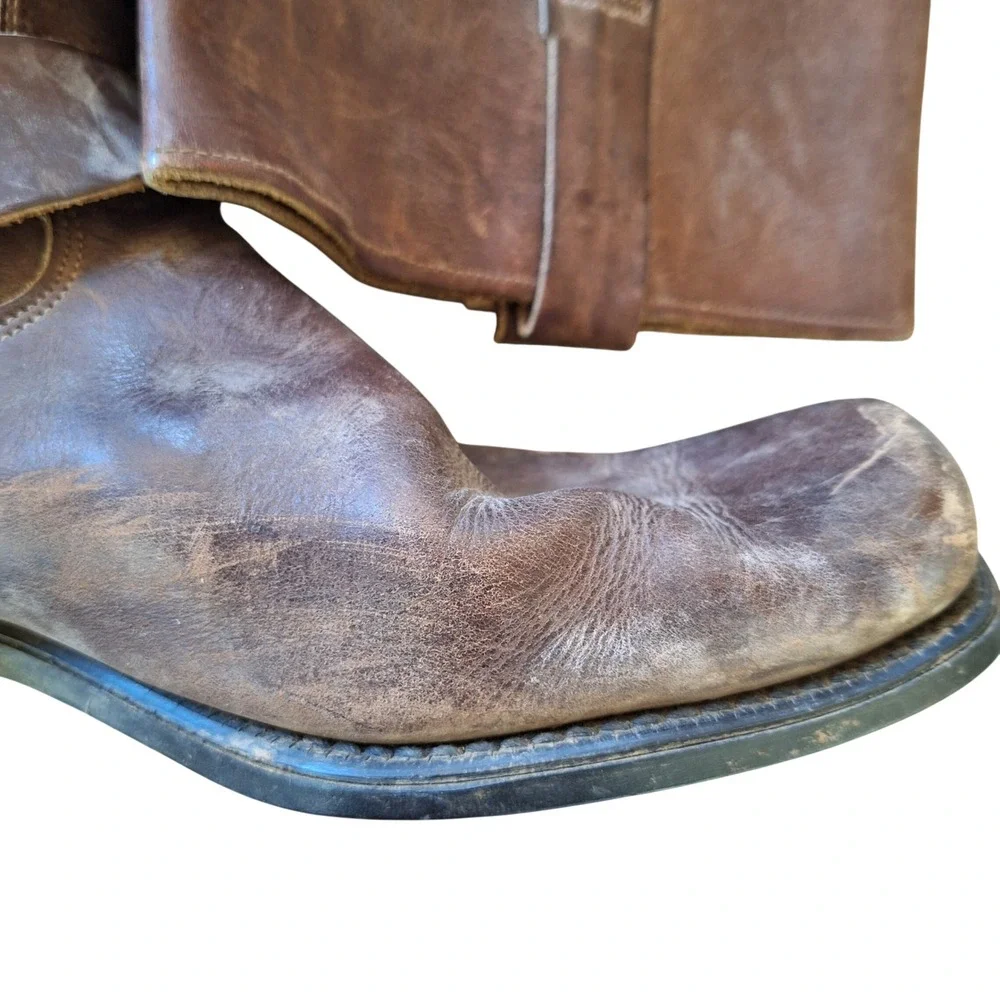 Vintage Brown Leather Engineer Harness Riding Boots Mens Unbranded 11